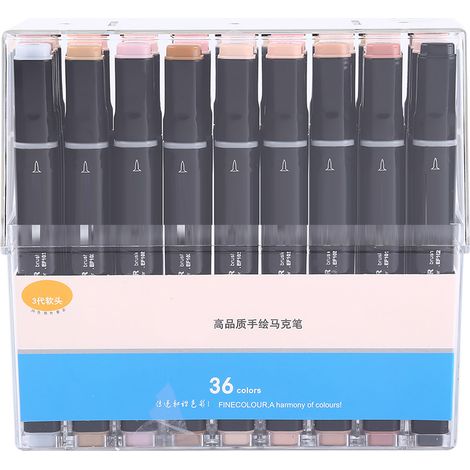 12/36/24 Couleurs Marqueurs Alcool Doubles Pointes Lot Teint Peinture Rehauts (1/3)