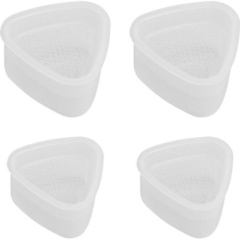 Moule à Sushi, 4 Pcs Moule à Onigiri Triangle Sushi, Moule Onigiri Kawaii, Antiadhésif Boule de Riz Moule pour Enfants Repas Bento Bricolage Outil Onigiri Riz Moule Sushi Accessoires (Transparent) (1/5)