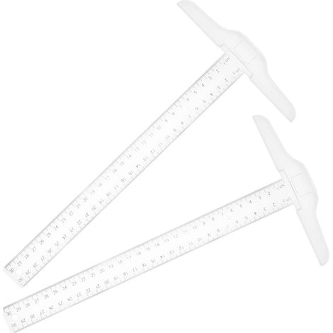 Équerre en plastique forme de T (2 pièces) avec graduations (1/5)