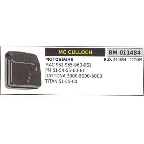 MC CULLOCH Schalldämpfer MAC Freischneider 951 955 960 961 011484
