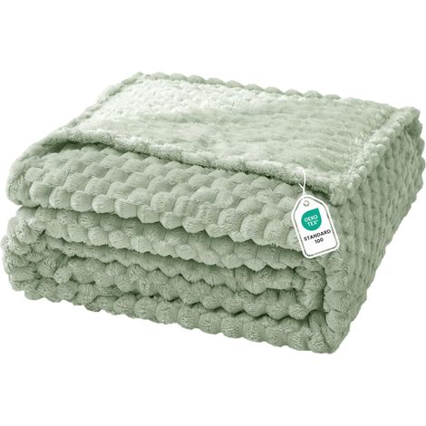 Couverture Polaire Sherpa - 130 x 150 cm - Vert Sauge (1/5)