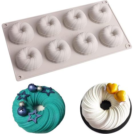 Moule en silicone tourbillon, moule à gâteau en silicone tourbillon moule à gâteau en silicone original gris (1/2)