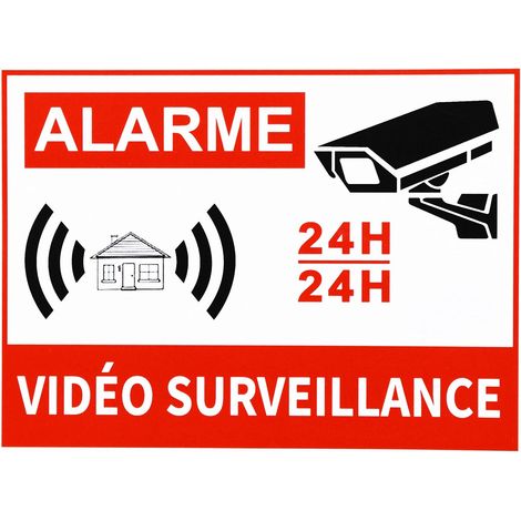 Lot de 10 Autocollant Alarme Maison Video Surveillance- Imperméable Anti-UV Durable- Convient Pour Maison, Magasin, Garage, Entrepôts(8 x 6 cm) (1/5)