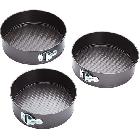 KC BLUE Cake Tin Set di teglie per torte di teglie per torte con meccanismo di sgancio rapido a molla, nero (1/5)