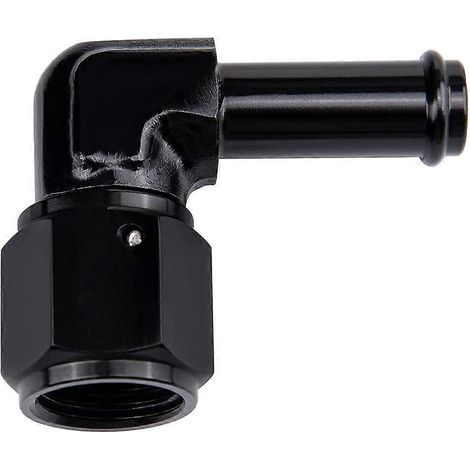 Raccord coudé pivotant à 90 degrés 6AN femelle vers 3/8 Barbillon, adaptateur de conduite de carburant en aluminium noir (3/8 pouce) (1/5)