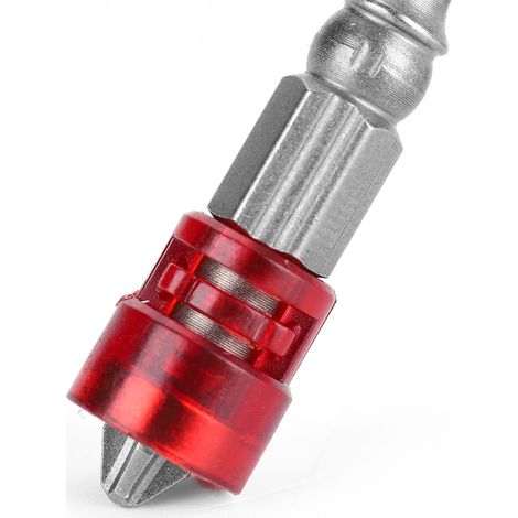 Juego de 10 puntas magnéticas hexagonales PH2 de 1/4 de pulgada para aplicaciones eléctricas, color rojo. (1/5)