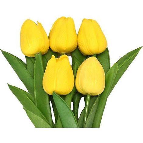 Lot de 5 fleurs artificielles écologiques de qualité supérieurejaune (1/5)