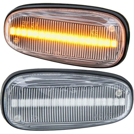 KIT 2 INDICATORI DI DIREZIONE LATERALI A LED COMPATIBILE CON tutte le Opel Astra G Opel Zafira A / VETRO TRASPARENTE/ LED 6000K EFFETTO XENON / CAN-BUS, PLUG AND PLAY