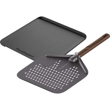 Electrolux E9OOPE01 Set Teglia Pizza in Ghisa con Pala Forata, per Forno fino a 340°C, Pizza Stile Napoletano, Crosta Croccante, Accessorio per Pizza Pane e Dolci, Manico in Legno Rimovibile (1/5)