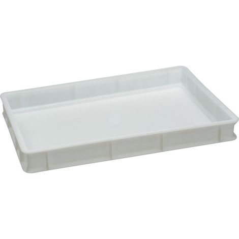 PIAZZA - Contenitore per Lievitazione Pizza e Pane in Plastica 60x40x7 cm - Cassetta Portaimpasto per Panetti Pizza Ideale per Ogni Tipo di Alimento (Bianca) - Made in Italy
