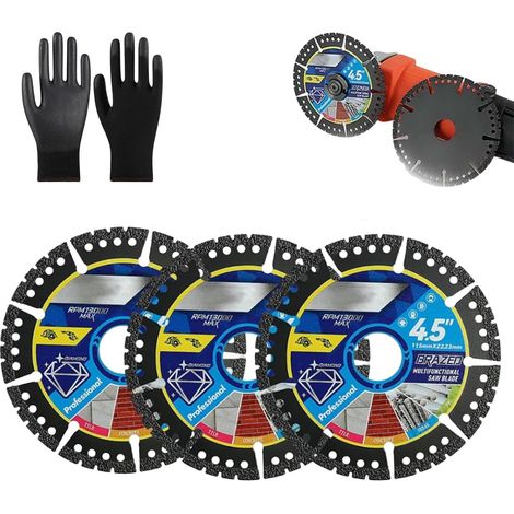 Diamond Multi-purpose Saw Blades, Cut Through Anything for Unmatched Power and Precision, 4.5 Inch Angle Grinder Cutting Disc, Diamond Saw Blades for Marble Tile Steel (3pcs)