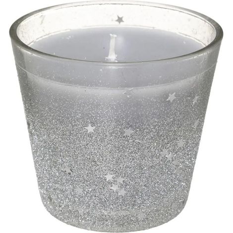 Paris Prix - Bougie En Verre Déco colorama 190g Argent