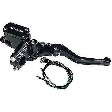 Maître-cylindre de frein/embrayage hydraulique universel à piston de 14 mm pour motos Honda, Yamaha, Kawasaki et Suzuki (kit d'entretien de freins pour véhicules) (noir, droit) (1/5)