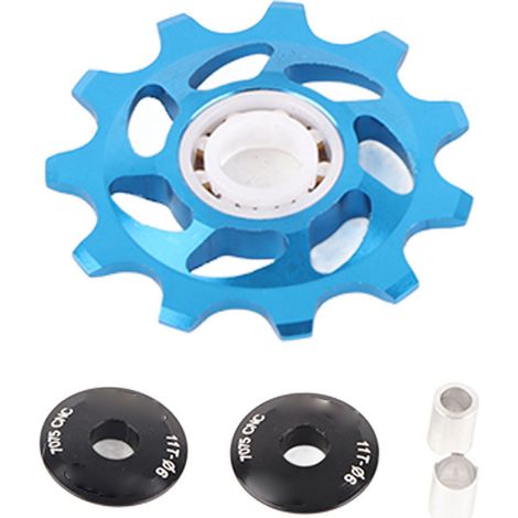 Dérailleur arrière galet de renvoi 11T roue de jockey pour VTT vélo pièces de rechange (Bleu) (1/5)