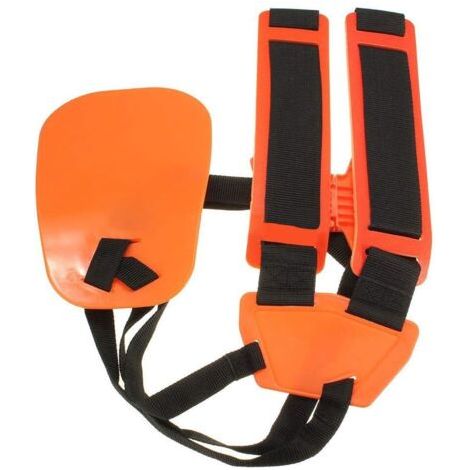 Harnais Débroussailleuse- Bandoulière Double - Harnais de Doudeuse- pour Débroussailleuse, Tronçonneuse et Tondeuse à Gazon Compatible avec FS, Taille-Bordures série km,Orange (1/5)