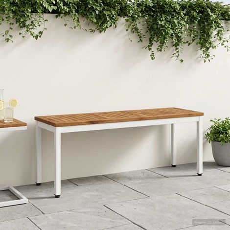 vidaXL Banco de jardín 108,5 x 35 x 45 cm Madera de Acacia Sólida (1/5)
