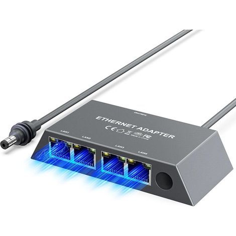 Adaptateur Ethernet Starlink Gen 3 et Mini – 1 port entrée / 4 ports sortie, débit jusqu’à 1 Gbps, pour réseau filaire externe (1/5)