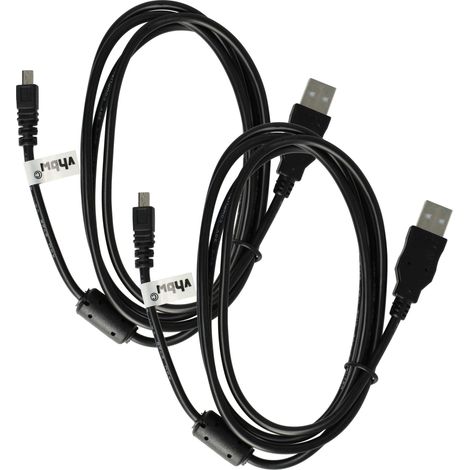 vhbw 2x USB-Kabel kompatibel mit Casio Exilim EX-S9, EX-Z350, EX-Z37, EX-Z35, EX-Z370, EX-Z16, EX-Z33, EX-H5 Kamera, Camcorder - Datenkabel, 150 cm (1/5)