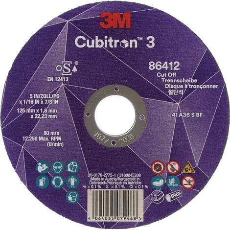 3M 7100303829 Trennscheibe Cubitron™ 3 D125x1,6mm gerade 3M™ Cubitron™ 3 Bohrung