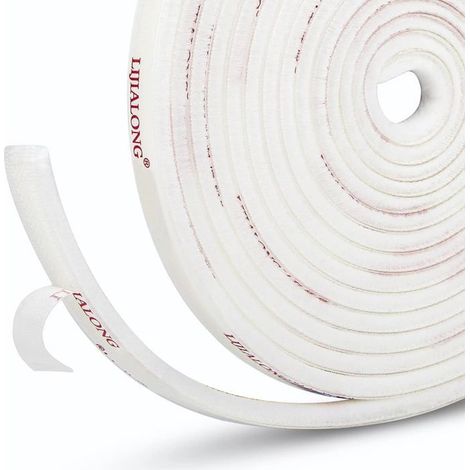 BelleRise - Joint d'étanchéité pour fenêtres et portes, 5 m (L) x 9 mm (l) x 15 mm (É), bande adhésive à brosse pour portes coulissantes (blanc) (1/5)
