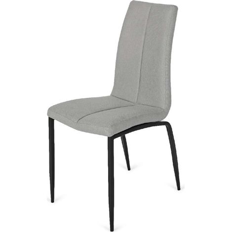 Pack de 4 sillas Ronda tapizadas en gris claro. 91 cm (alto) 40 cm (ancho) 60 cm (fondo) (1/2)