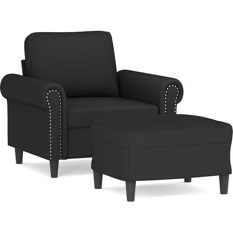Maison Exclusive - Poltrona con Poggiapiedi Nero 60 cm in Velluto