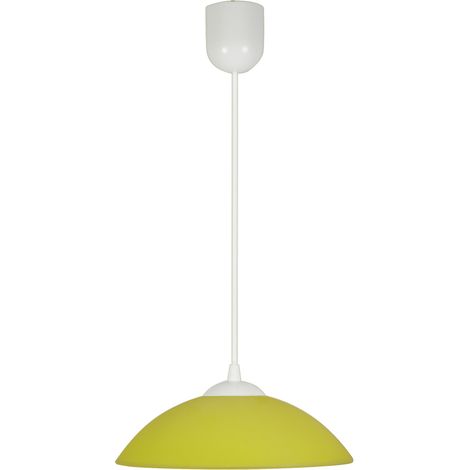 Suspension Fino Candellux blanche verre jaune E27 60W