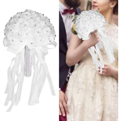 Bouquet de mariée avec roses artificielles, bouquet de mariée (1/5)