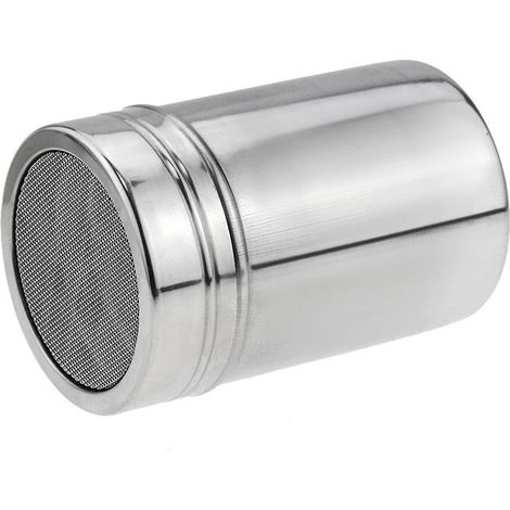 Tamis à épices en acier inoxydable avec couvercle, maille fine, couvercle rotatif, pot à épices pour poivre et café (1/5)