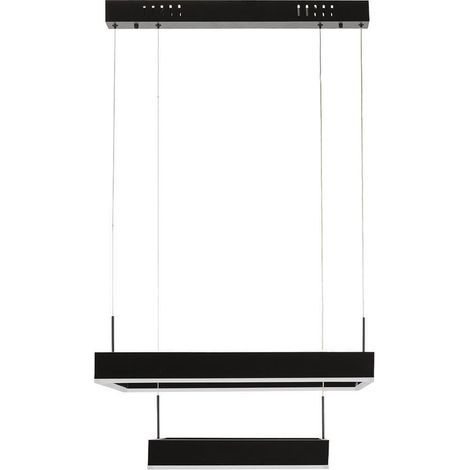 Suspension design en acier et acrylique - noir mat et translucide (1/4)