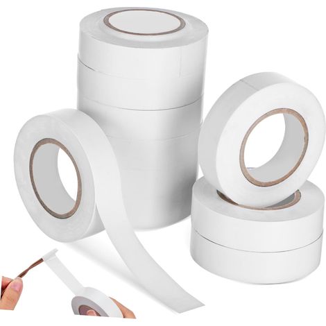 Ruban isolant électrique en PVC blanc, résistant aux intempéries, 10 (1/5)