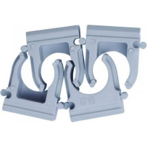 5 PZ Clip Fissatubo A Scatto Diametro 16mm Per Tubi Rigidi e Flessibile Made In Italy