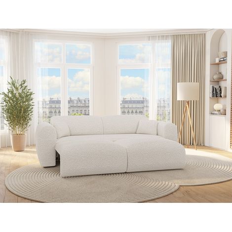 Divano letto 4 posti in Tessuto bouclette Bianco - POGNI della Maison Céphy (1/4)