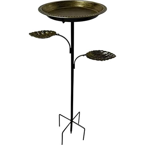 Bain d'oiseaux sur pied – 93 cm – Bol 30 cm – Base 5 pieds – Look cuivre rouge – Extérieur (1/5)
