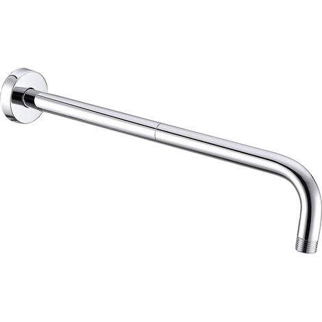 Bras de Douche Avec Bride, Fabriqué en Acier Inoxydable 304, Rallonge de Pommeau de Douche de 60 cm, Bras de Tuyau D'extension, Montage Mural Pour Pommeau de Douche Fixe de Salle de Bain (Chromée) (1/5)