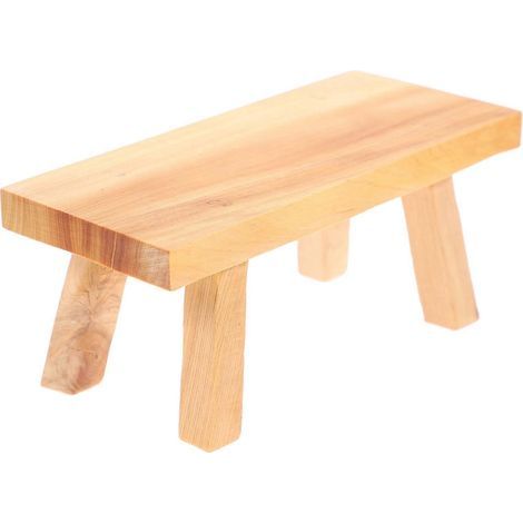 Kreativer, dekorativer Bürohocker in Form eines Hockers, Holzskulptur, handgefertigter Präsentationsständer – 14 x 5,5 cm (1/4)