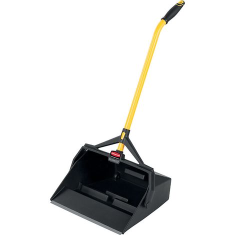 Pelle noir Lobby Pro® pour débris liquides et solides. large avec parois moulées. équipée de roulettes à l'arrière - NWL FRANCE RUBBERMAID