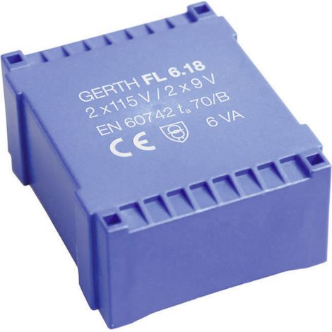 Gerth FL6.36 Printtransformator 2 x 115 V 2 x 18 V/AC 6 VA 166 mA