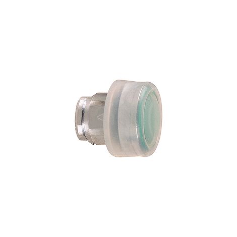 Cabeza pulsador diámetro 22 con capuchón transparente verde embellecedor metálico (1/3)