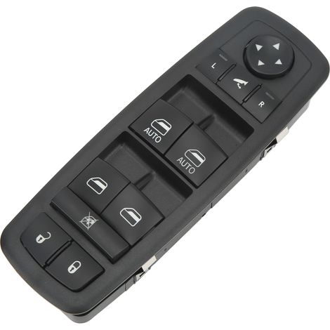 Interrupteur de lève-vitre électrique avant gauche avec double commande automatique, référence 68139806AA, à réponse rapide, pour Chrysler 300 2013-2015, noir. (1/5)