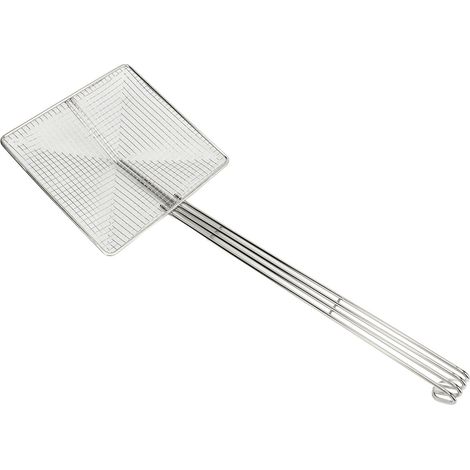 Quadratisches Edelstahlsieb, Schaumlöffel, Kochkelle, Küchenutensil, Nudelsieb, grobmaschiger Löffel (1/5)