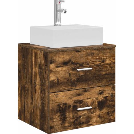 Wandmontierte Waschtisch Geräucherte Eiche 49,5 x 41 x 62,5 cm vidaXL