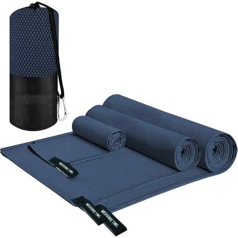 Serviette en microfibre avec sac de transport - Serviette de sport polyvalente et à séchage rapide