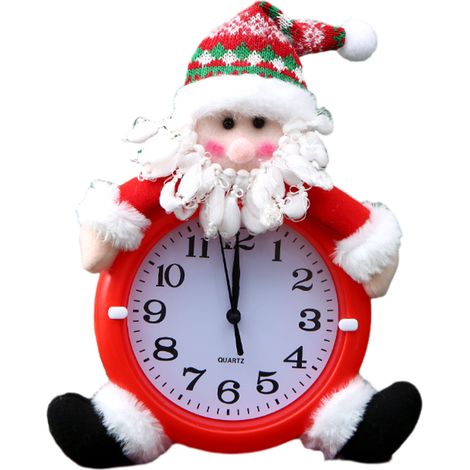 Horloge Accrochée - Décoration Festive Noël - Pour Mur ou Bureau - Design Dessin Animé - 1 Pièce (1/5)