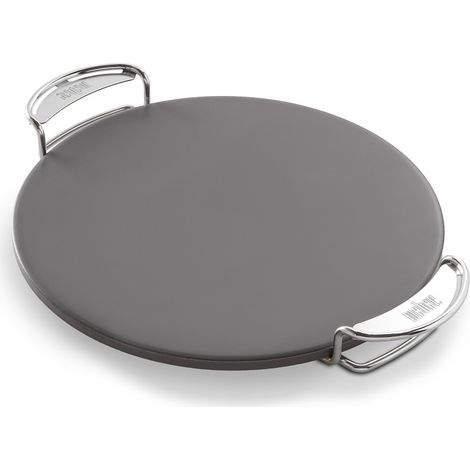Weber – Pierre à pizza en cordiérite 36 cm – Vitrifiée pour cuisson uniforme – Cadre amovible avec poignées – Pour barbecue Gourmet GBS