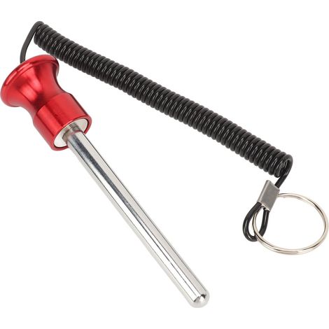 Goupille de sécurité renforcée pour colonne de poids de musculation avec cordon, accessoire de fitness et d'entraînement, rouge, 8 mm x 100 mm (1/5)