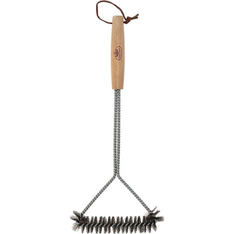 Esschert Design Grillbürste breit mit Griff - Buchenholz & Edelstahl (1/2)