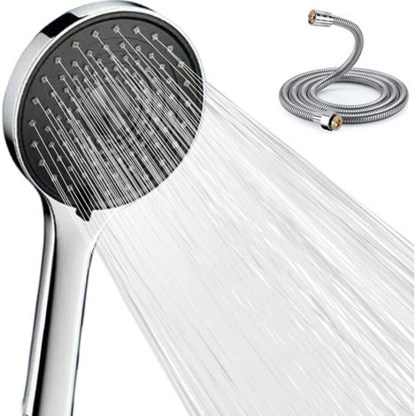 Pommeau de douche avec tuyau de 1,5 m, pommeau de douche haute pression avec 3 types de jet, pommeau de douche à économie d'eau (1/5)