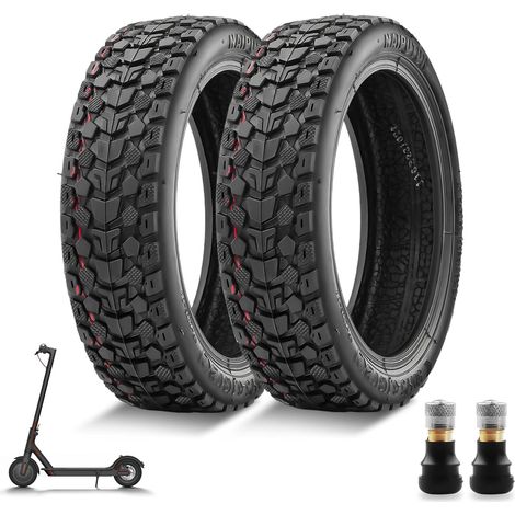 Pneu Trottinette Électrique 8 1/2 x2 Tubeless, Pneus Sans Chambre à Air 50/75-6.1 Antidérapant et Résistant à l'Usure, 8.5 Pouces Roue de Rechange avec Valve pour 1S Pro 2 Mi3 M365, 2PCS (1/5)