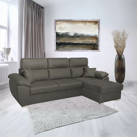 Divano con penisola contenitore grigio ComoII tessuto giulia9713 (1/5)